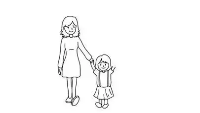 一家三口出游的画法手绘风格情侣背影简笔画一家四口亲子简笔画漂亮长