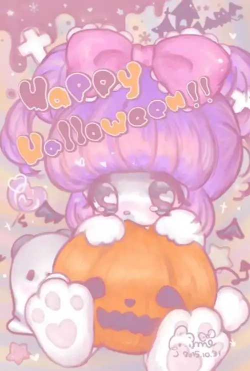 动漫 平铺 萌物 软妹 少女心 粉色 卡通 可爱 人物 萌萌的 手机壁纸