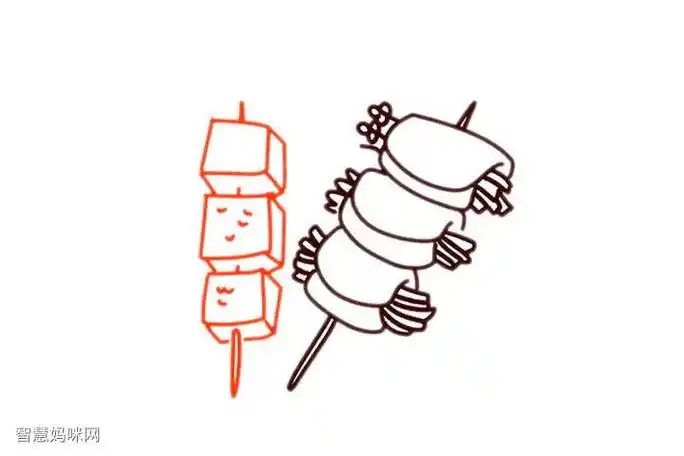 烤串怎么画