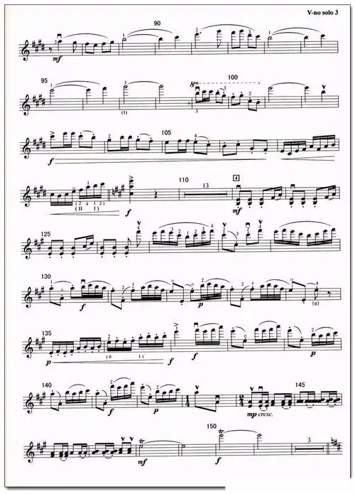 小提琴梁祝独奏五线谱