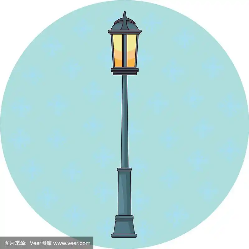 路灯卡通孤立