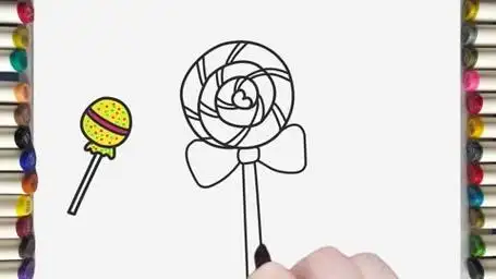 教你画好看的棒棒糖的简笔画