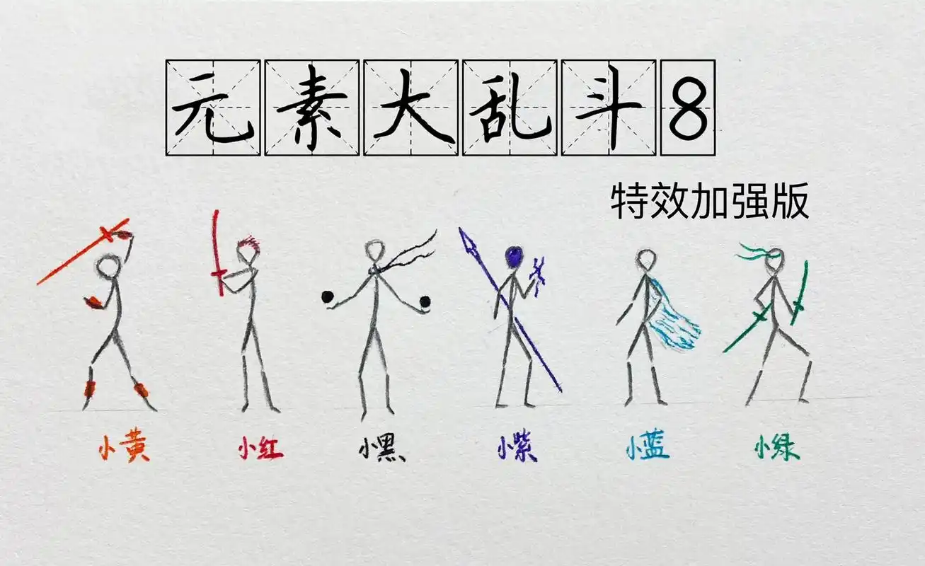 火柴人绘画 #火柴人元素技能 #火柴人漫画 #火柴人  元 - 抖音