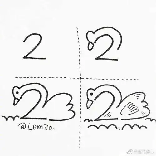 数字简笔画小动物 简单又有趣哦