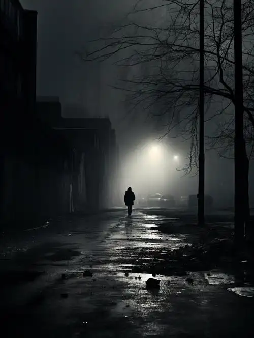 一个人孤独黑白图片  在黑白的世界里,有一个孤独的身影.