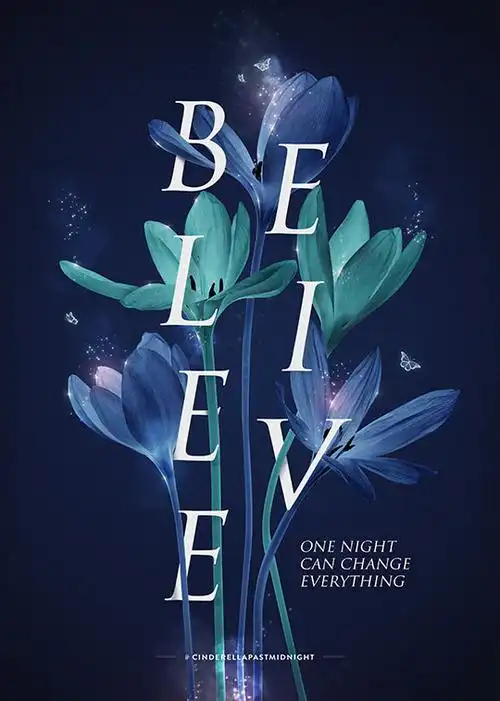 简洁大气的花朵海报设计图