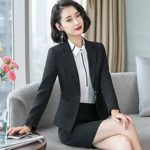 职业装女装套装ol女士正装修身长袖西服套装马甲面试装工装