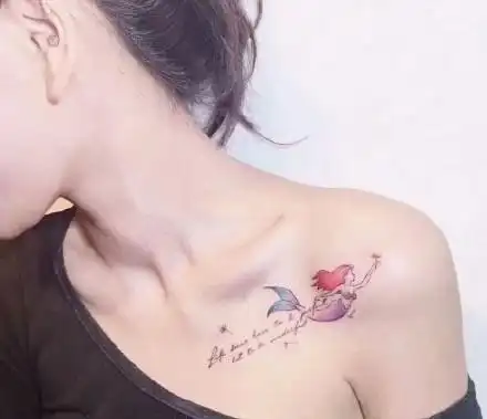 一套20张女生小清新锁骨性感纹身套图