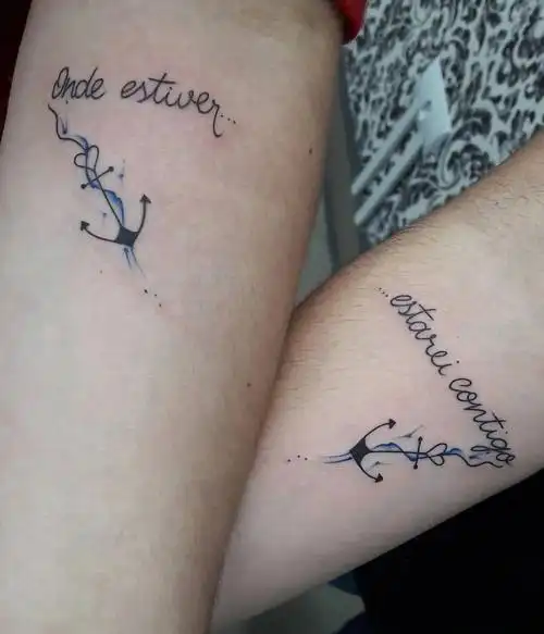 简单低调的一组情侣纹身图片