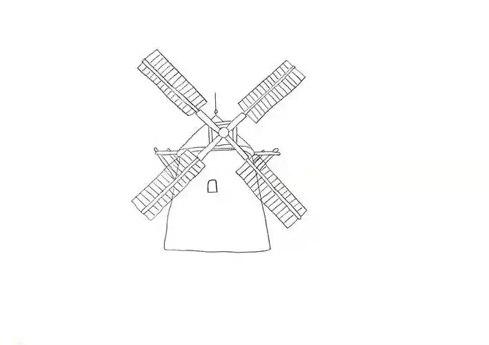荷兰风车怎么画 - 简笔画 - 懂得