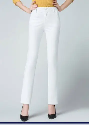 zoewre女士休闲裤 休闲裤女白色裤春秋女裤夏直筒长裤大码显瘦西裤