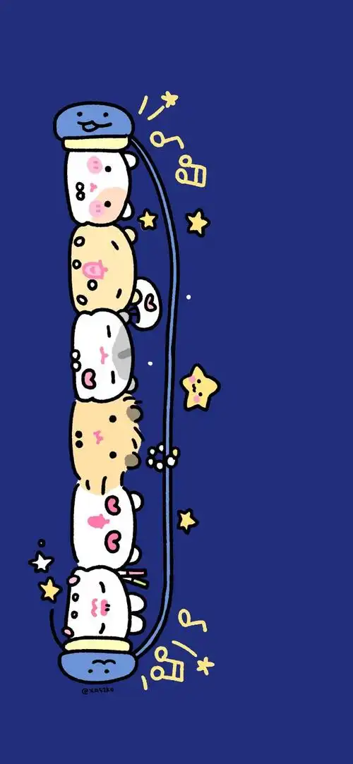 软萌小动物贴贴ipad和手机壁纸