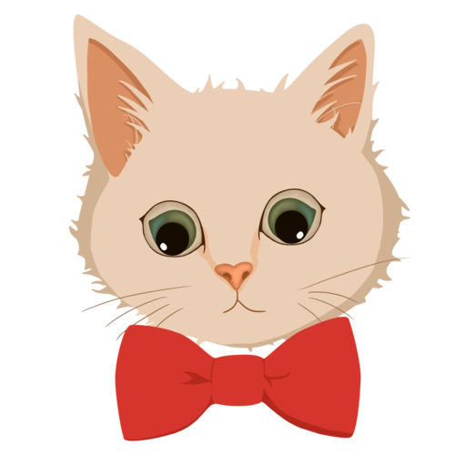 领结猫猫可爱动物卡通手绘高清矢量