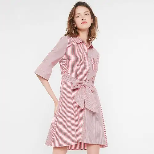 红白条纹,收腰设计~   cachecache是法国博马