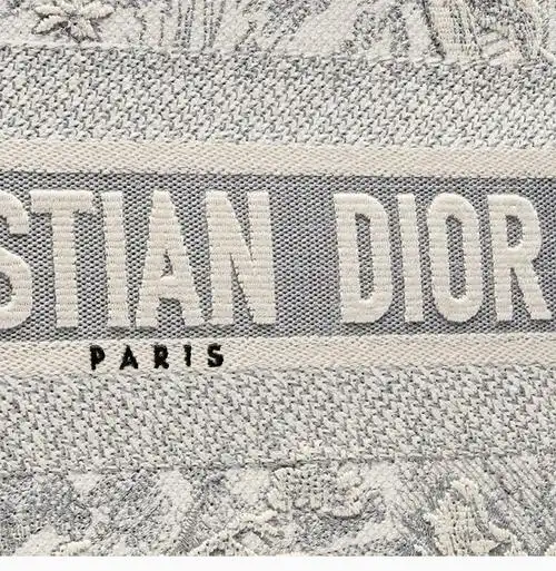 dior/迪奥 book tote系列小号女士织物经典字母徽标茹伊印花图案刺绣