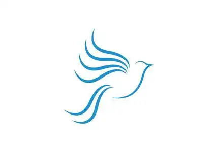 鸟翅膀鸽子 logo 模板矢量图插画