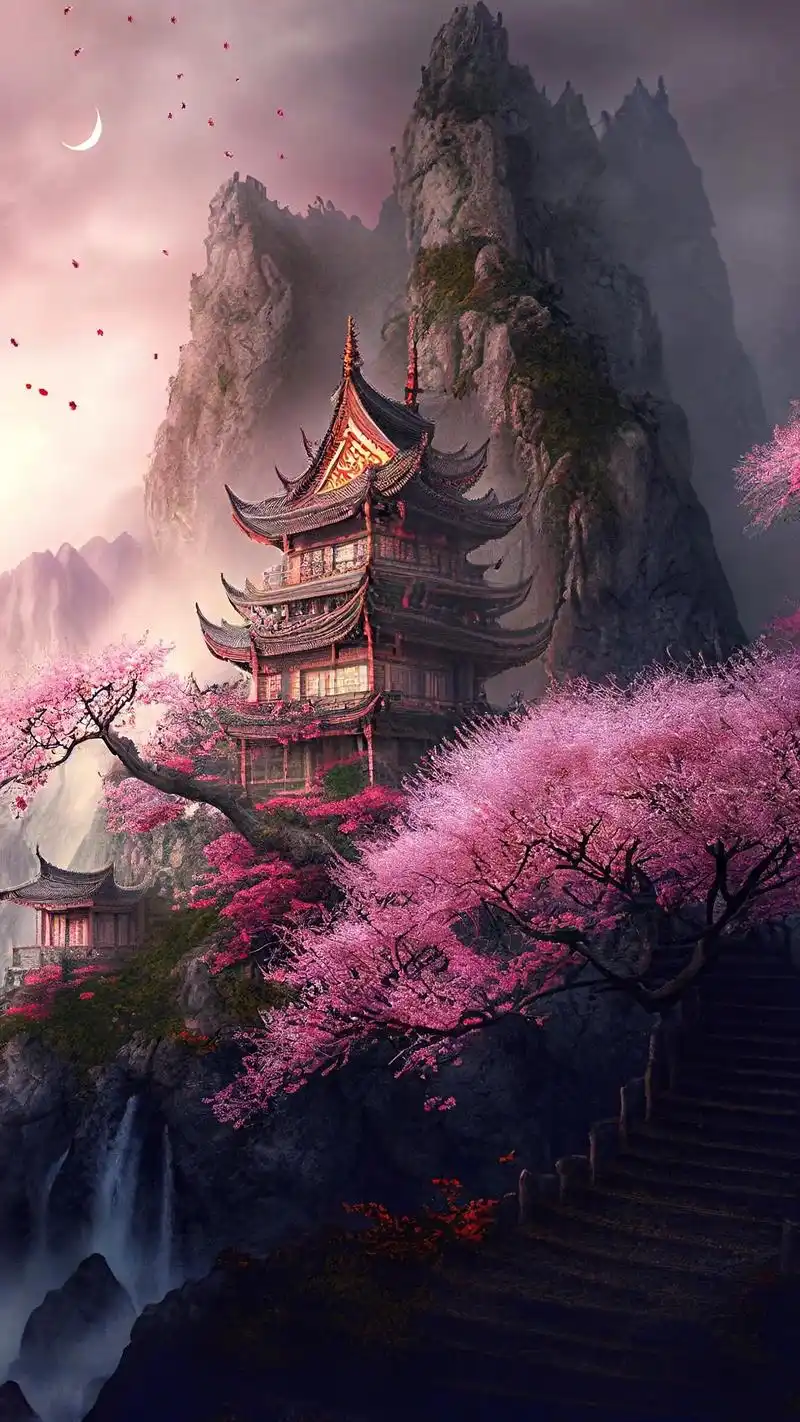 最美的风景等待最美的你.#手机壁纸 #ai绘画 #国风古韵  - 抖音