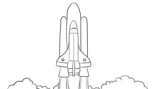 神舟飞船简笔画带颜色