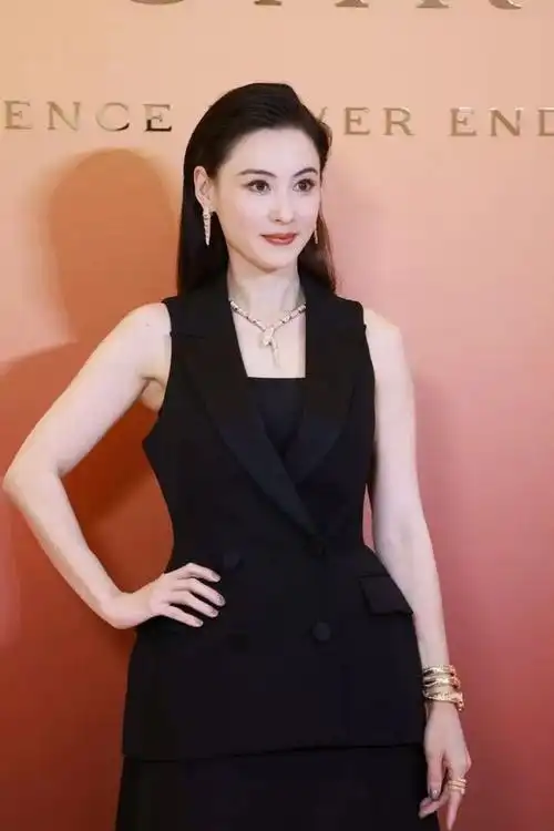 张柏芝穿西装裙现身女强人打扮少女脸王菲又老又柴哪有她漂亮