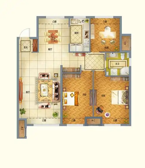 千家街社区105平三房