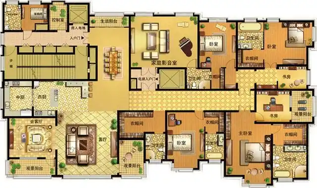 总会有一种大平层,区别于一般的户型.