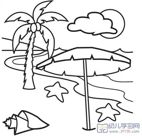 简笔画海滩场景 第1页