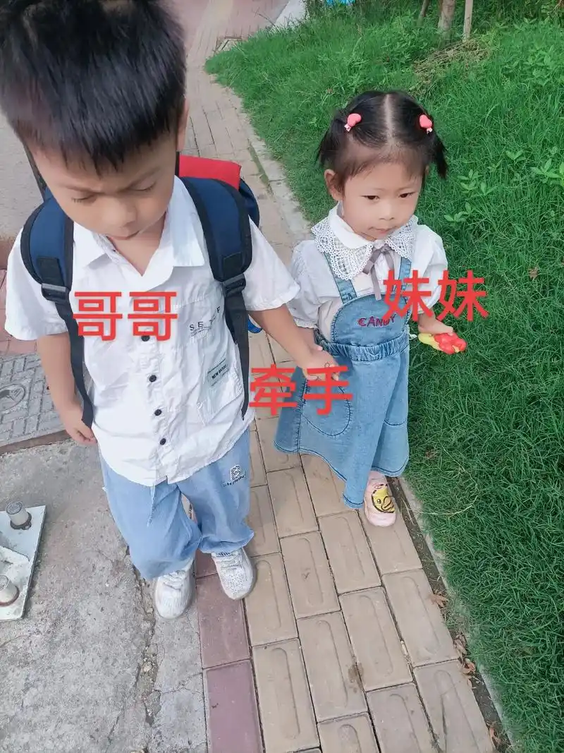 小丫宝贝 第一天开学 愿你兄妹两开开心心上学 欢欢喜喜放学  - 抖音