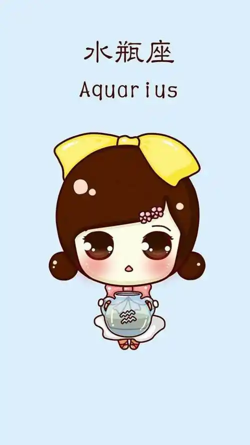水瓶座简笔画 水瓶座简笔画女孩 可爱