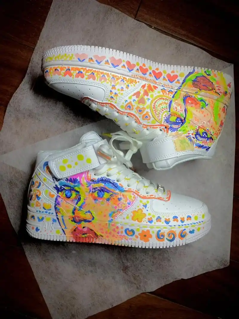 鞋绘#手绘 #手绘鞋子 #ins风 #空军一号 #空军一号d - 抖音