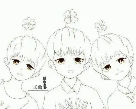 tfboys的q版简笔画