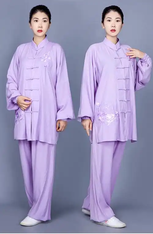 武极堂太极服同款太极服女夏季飘逸棉麻亚麻新款绣花太极拳服装武术