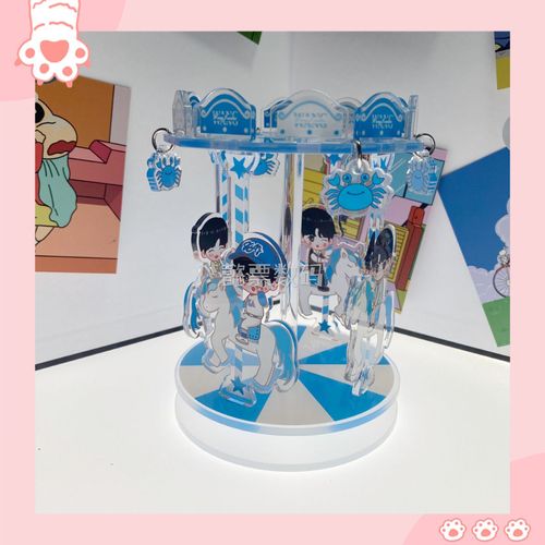 tfboys王俊凯原创卡通手绘可爱q版亚克力旋转木马周边礼品