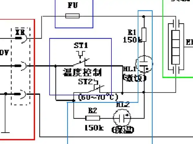 普通保温式电饭锅电路原理图