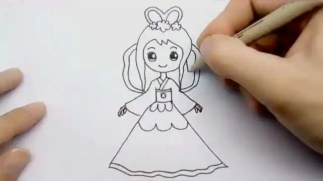 好看的人物简笔画教程美丽的公主漂亮公主素描怎么画简单好看手绘公主