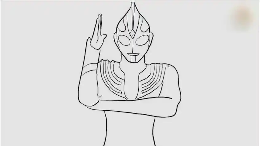 迪迦奥特曼从头到尾简笔画