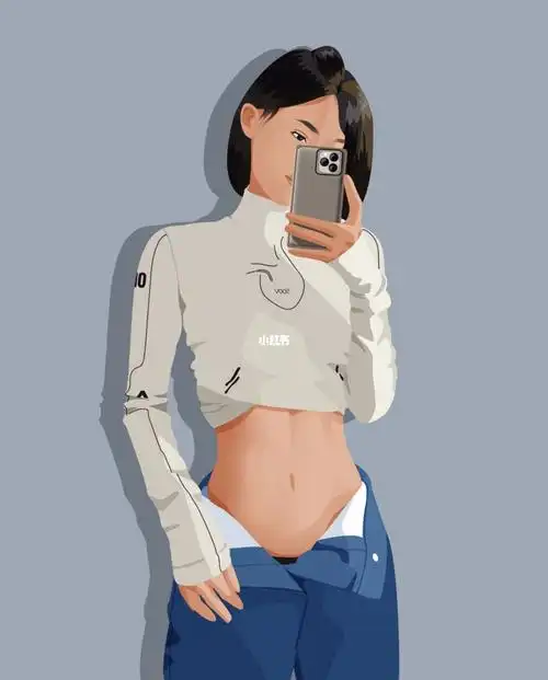 插画头像马甲线女孩