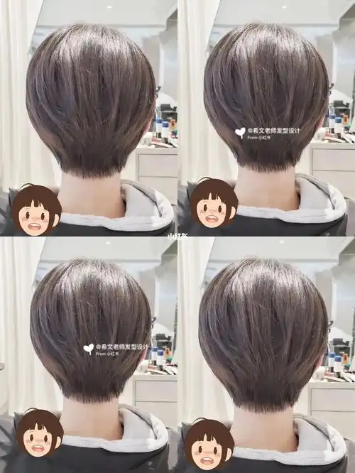 今日短发～73～立马变饱满的后脑勺@|||可甜可盐~韩式超短发!