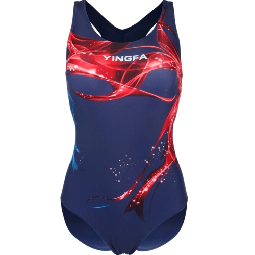 英发新款yingfa女士连体三角游泳衣聚拢修身专业健身胸垫泳衣