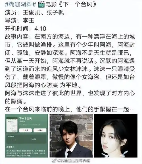 张子枫疑似出演电影下一个台风网友却开始心疼王俊凯