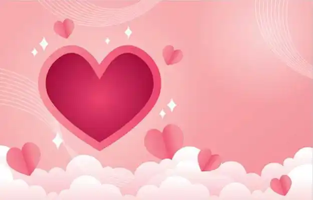 520背景 520情人节粉色简约清新情人节背景爱心云朵背景素材