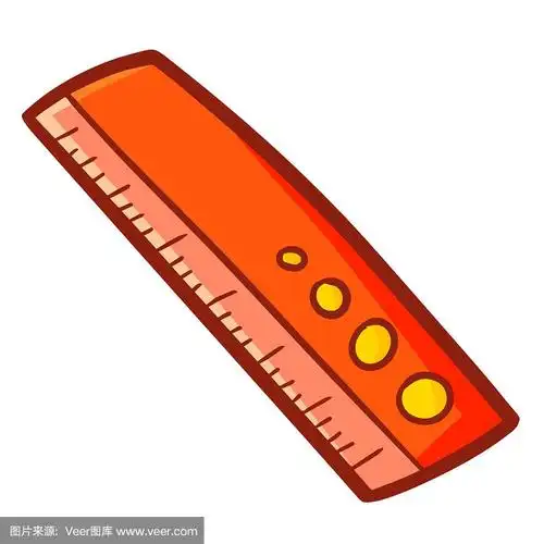 卡通风格的有趣的红色小尺子