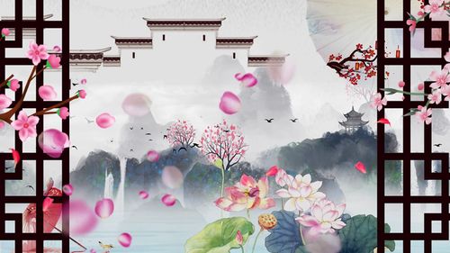 烟雨江南配乐成品 烟雨江南led大屏幕背景视频 中国风 旗袍秀背景