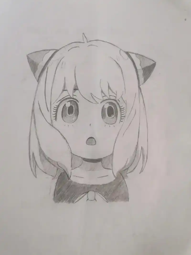 女儿画的二次元少女挺不错呦