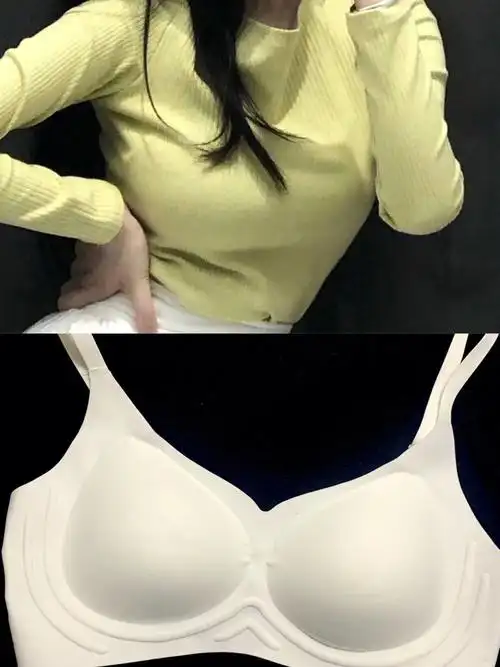 紧身t恤里的无痕内衣拿捏了