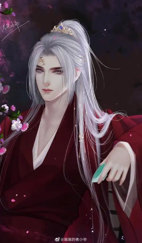 立体男古装 都市背景图