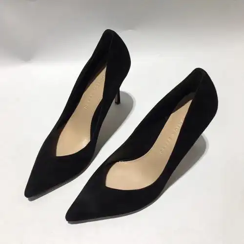 2022年春夏最新款vb真皮尖头高跟舒适女单鞋