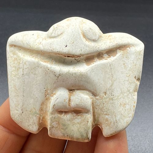 古玩玉器高古玉古董旧藏老气风化包浆鸡骨白红山文化把玩玉鹰挂件