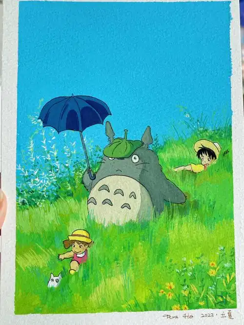 不透明水彩宫崎骏龙猫立夏含步骤图