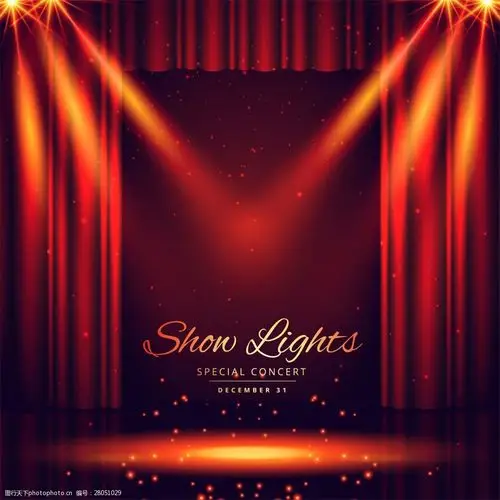 红色舞台灯光背景图片