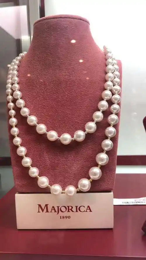 西班牙皇室majorica金银珠银珠6-10mm强光小灯泡珍珠项链项链